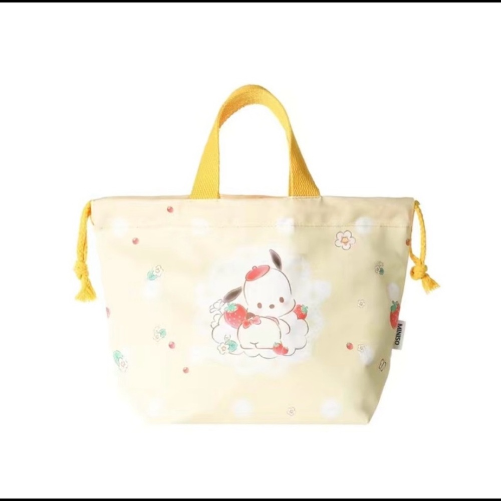 NEW Pochacco Strawberry Insulated Lunch Bag with Drawstring